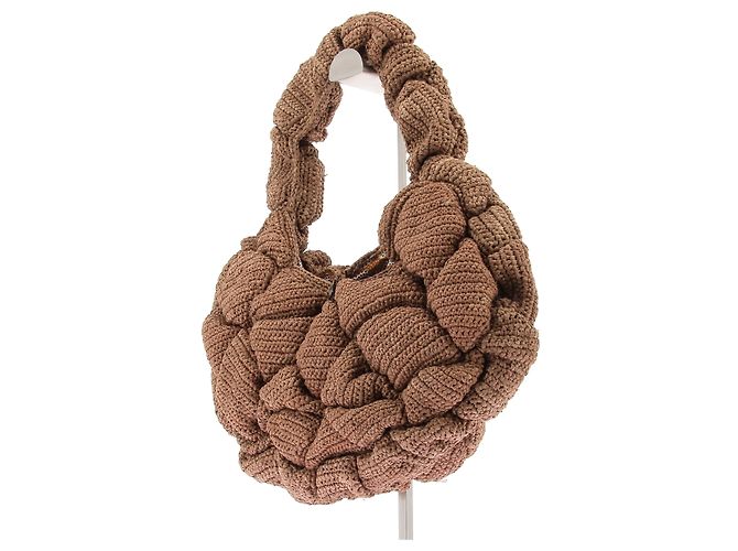 Autre Marque Borsa a spalla in rafia Marrone - vista 5