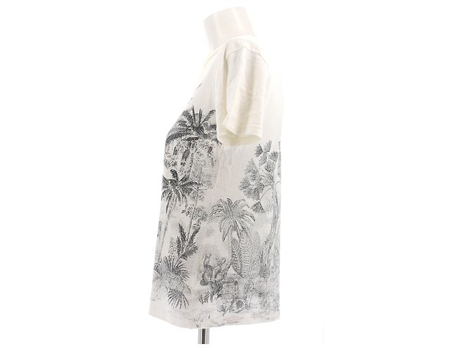 Dior bedrucktes T-Shirt mit kurzen Ärmeln weiß - Ansicht 4