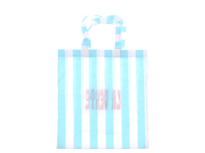 Autre Marque Borsa tote LA VESTE a righe in cotone blu e bianca - vista 2