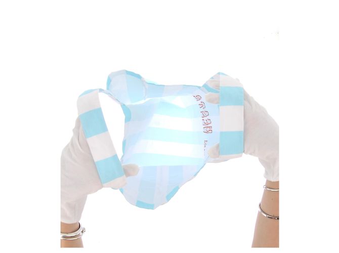 Autre Marque Borsa tote LA VESTE a righe in cotone blu e bianca - vista 3