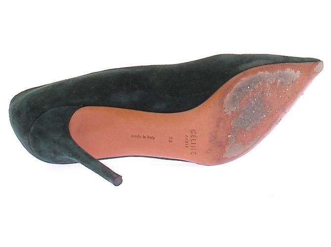 Zapatos de tacón Céline de ante verde 38 - vista 7