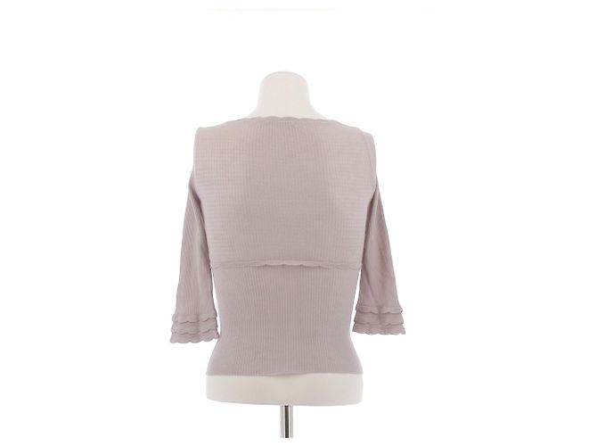 Louis Vuitton Top gris perla de cachemira y seda - vista 2