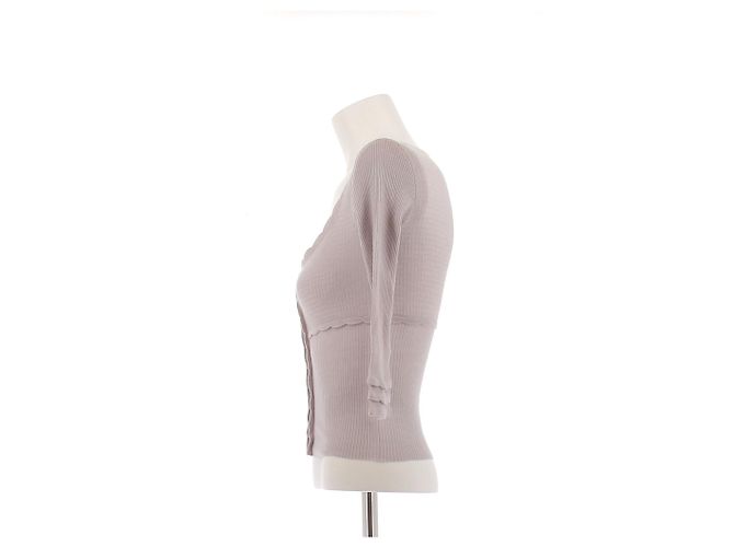 Louis Vuitton Top gris perla de cachemira y seda - vista 4