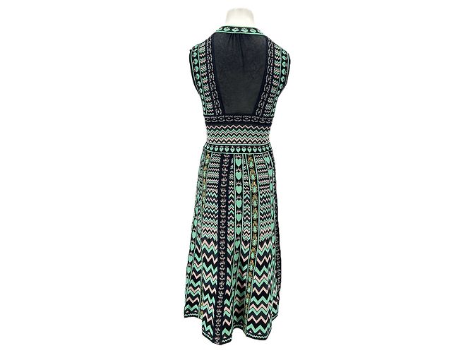 M Missoni Robe mi longue verte en maille - view 2