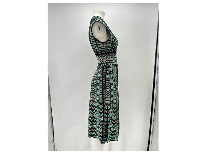 M Missoni Robe mi longue verte en maille - view 3