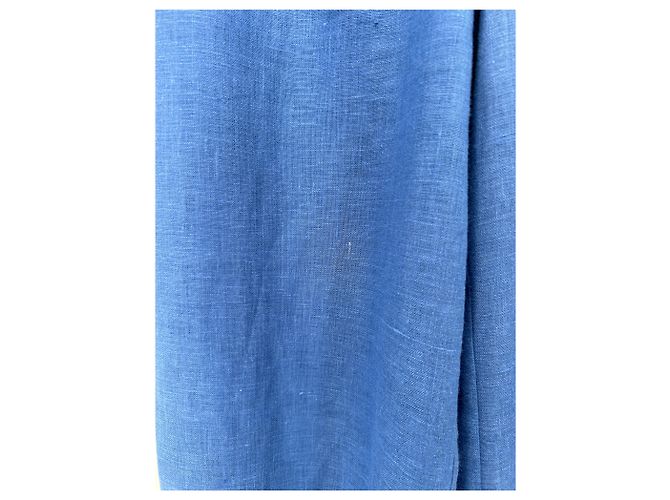 Autre Marque Pantalones PIU de lino azul - vista 3