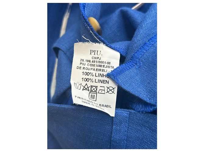 Autre Marque Pantalones PIU de lino azul - vista 5