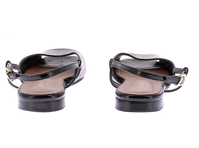 Jonak Bailarinas negras de charol plisado con punta abierta 37 Negro - vista 5