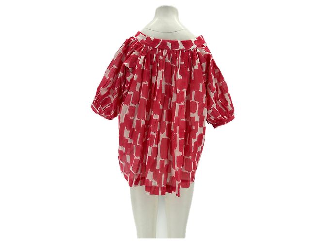 Blusa See by Chloé Rosa e Bianca in Cotone Rosso - vista 2