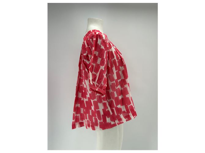 Blusa See by Chloé Rosa e Bianca in Cotone Rosso - vista 3