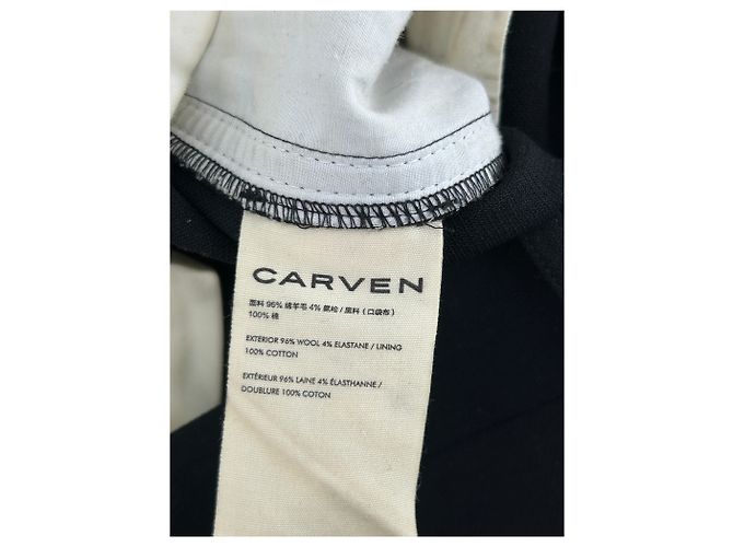 Carven Wollhose schwarz mit Abnähern - Ansicht 4
