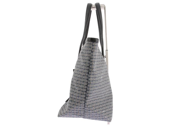 Autre Marque Borsa tote MAISON RAVN in tela stampata nera Nero - vista 4