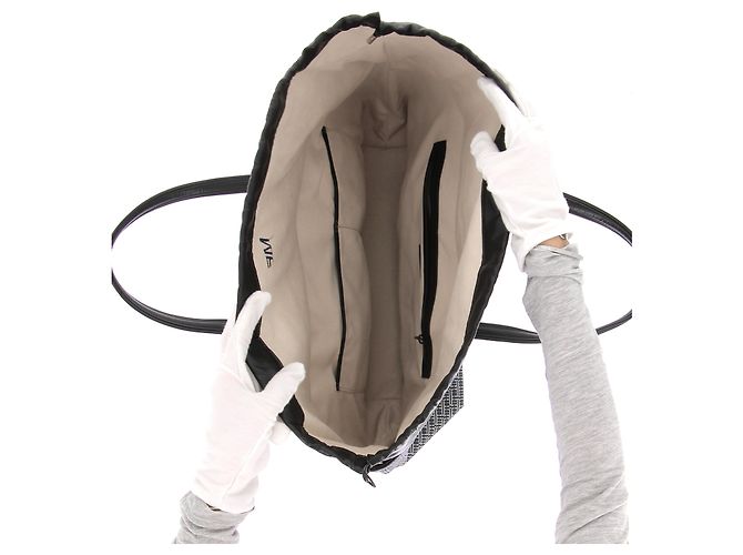 Autre Marque Borsa tote MAISON RAVN in tela stampata nera Nero - vista 8