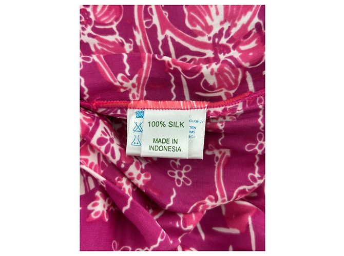 Autre Marque Vestido largo asimétrico de seda rosa POUPETTE ST BARTH - vista 6