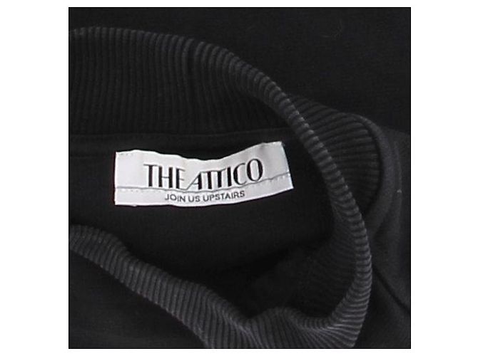 Camiseta negra de algodón con hombreras Attico Negro - vista 5