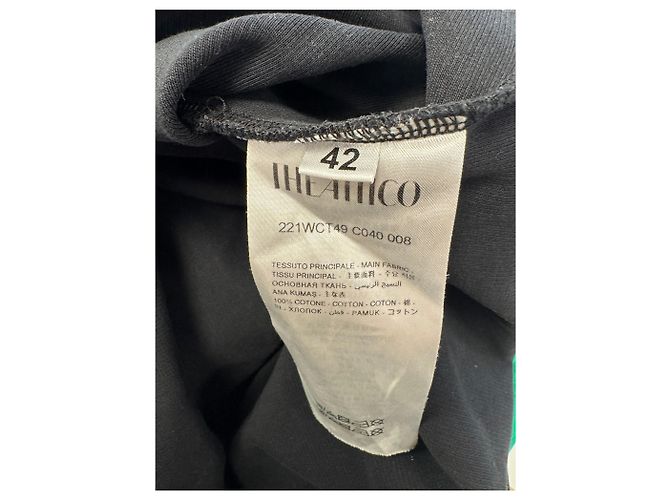 Camiseta negra de algodón con hombreras Attico Negro - vista 6
