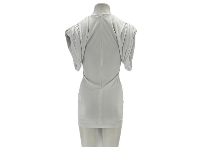 Autre Marque Weißes WARDROBE NYC Viscose Kleid mit Schulterpolstern XS - Ansicht 2