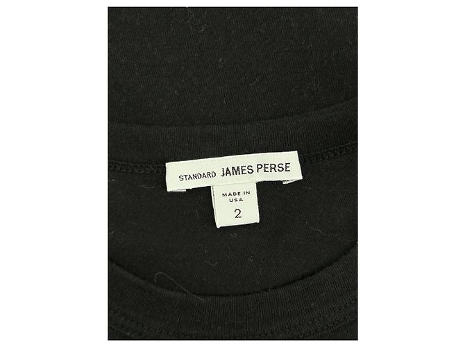 Autre Marque Camiseta negra de algodón James Perse Standard Negro - vista 5