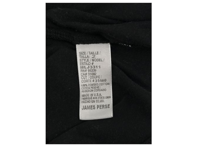 Autre Marque Camiseta negra de algodón James Perse Standard Negro - vista 6