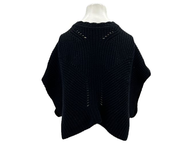 Suéter Isabel Marant preto em mistura de lã com dupla face - vista 2