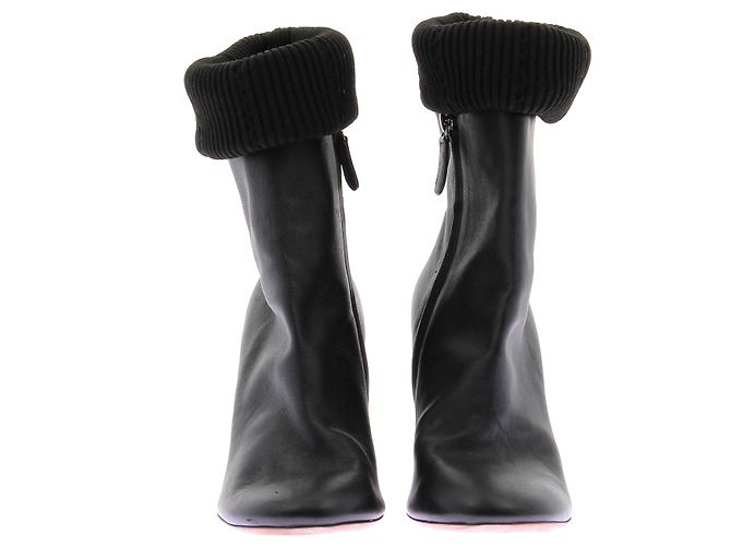 Botines de tacón Chanel en cuero negro - vista 4