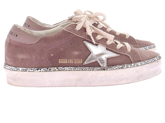 Sneakers Golden Goose in camoscio viola con stelle Porpora - vista 2