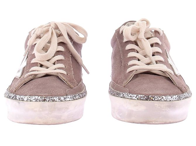 Sneakers Golden Goose in camoscio viola con stelle Porpora - vista 4