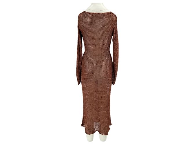 Zimmermann Strickkleid in Bronze Midi mit Langarm und Gürtel Braun - Ansicht 2