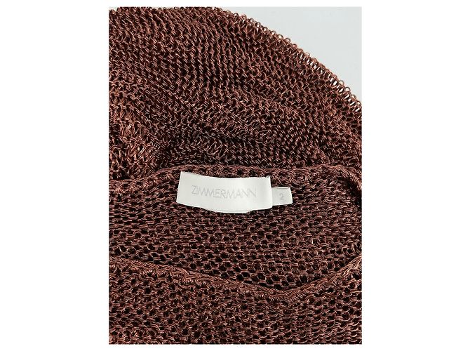 Zimmermann Strickkleid in Bronze Midi mit Langarm und Gürtel Braun - Ansicht 7