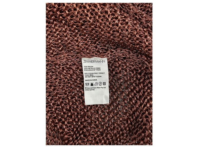 Zimmermann Strickkleid in Bronze Midi mit Langarm und Gürtel Braun - Ansicht 8