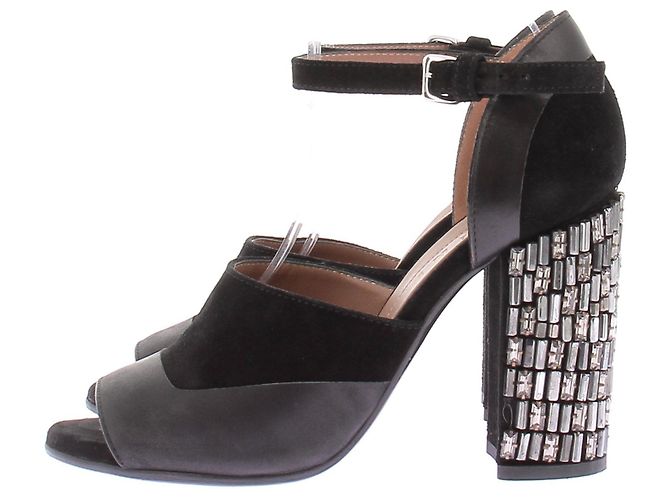 Sandali Marni in suede nero con perline - vista 3