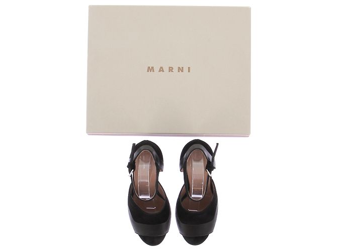 Sandali Marni in suede nero con perline - vista 8
