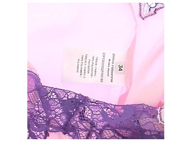 Abito Babydoll Paco Rabanne Rosa e Viola - vista 6