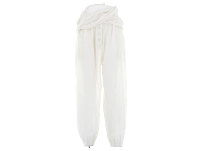Pantalones anchos blancos Laurence Bras de algodón Talla 36 - vista 2