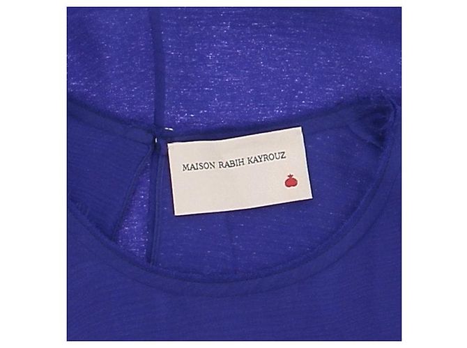 Maison Rabih Kayrouz Elektroblaues Seidentop - Ansicht 6
