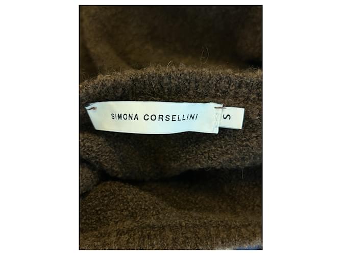 Autre Marque SIMONA CORSELLINI Ärmelloser Pullover mit Fransen Braun - Ansicht 5