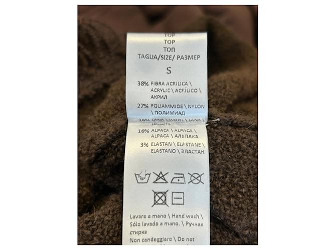 Autre Marque SIMONA CORSELLINI Ärmelloser Pullover mit Fransen Braun - Ansicht 6