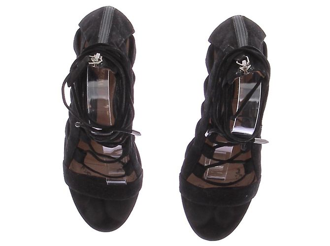 Décolleté con lacci in suede nero Aquazzura - vista 6