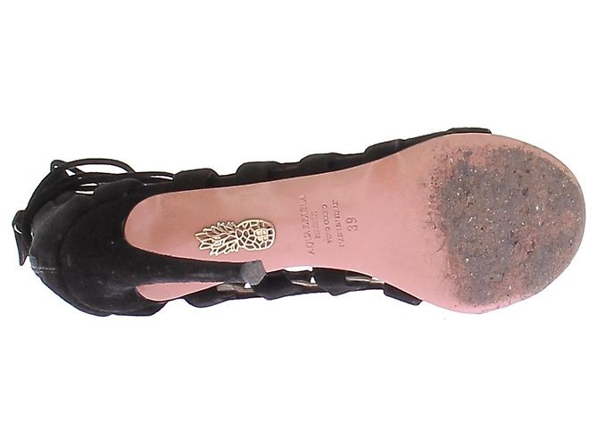 Décolleté con lacci in suede nero Aquazzura - vista 7
