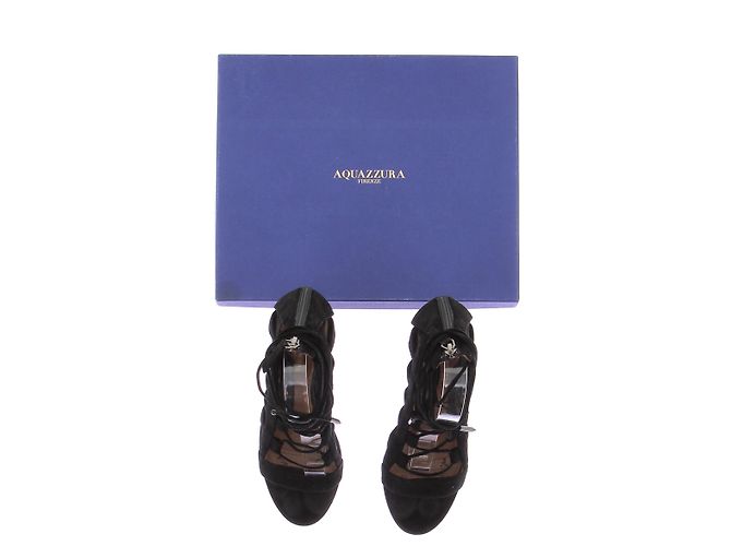 Décolleté con lacci in suede nero Aquazzura - vista 8