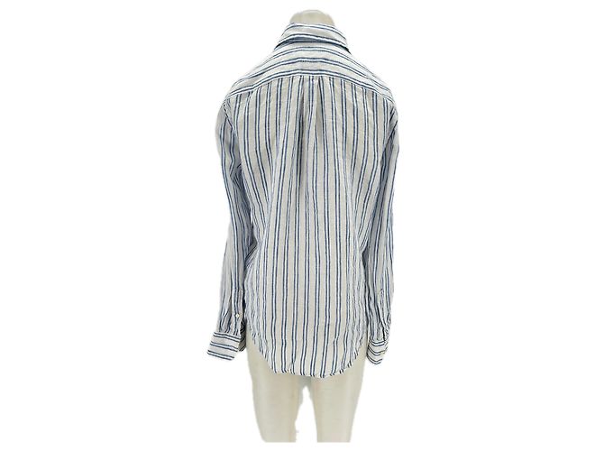 Camicia in lino a righe blu e bianche Polo Ralph Lauren - vista 2
