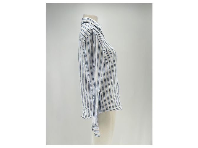 Camicia in lino a righe blu e bianche Polo Ralph Lauren - vista 3