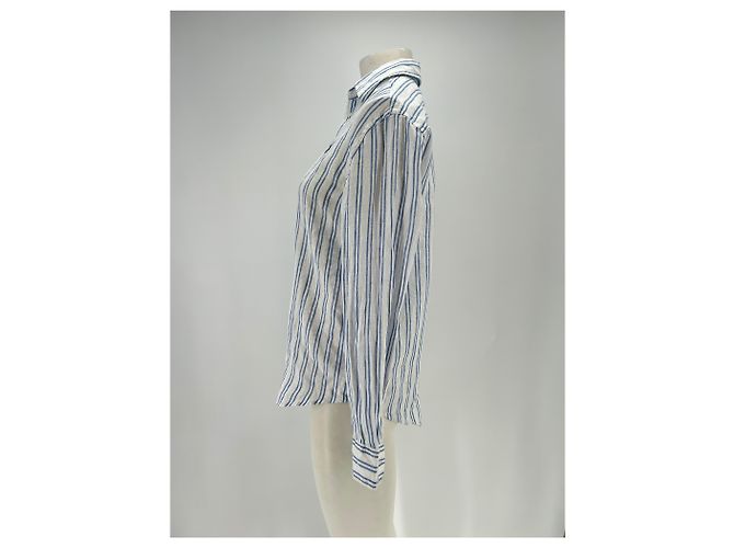 Camicia in lino a righe blu e bianche Polo Ralph Lauren - vista 4