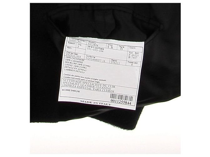 Hermès Kaschmirmantel Schwarz Größe 48 - Ansicht 6