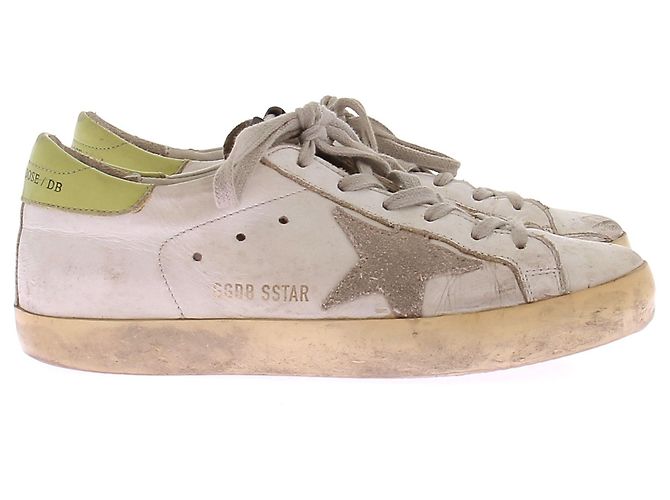 Golden Goose Sneakers bianche e verdi "Super-Star" - vista 3