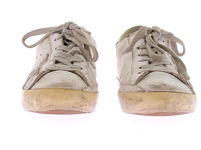 Golden Goose Sneakers bianche e verdi "Super-Star" - vista 5