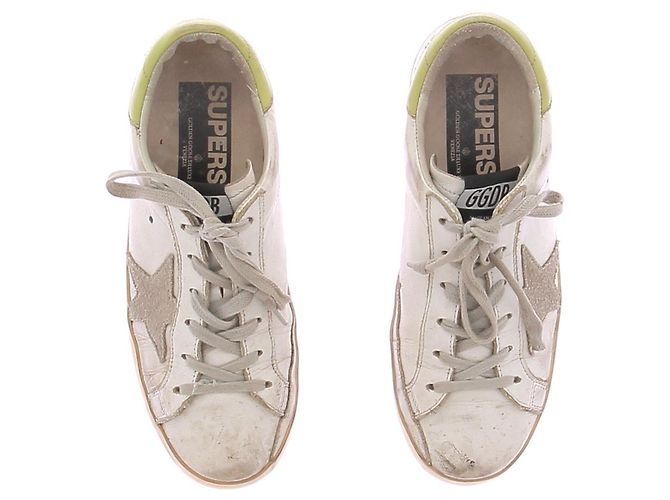 Golden Goose Sneakers bianche e verdi "Super-Star" - vista 6
