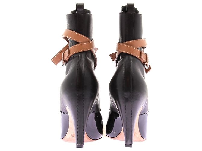 Louis Vuitton Botines de tacón de cuero brillante Negro - vista 5