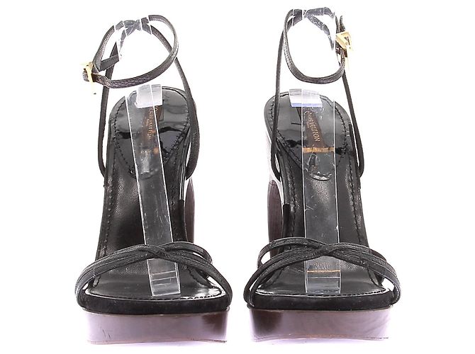 Louis Vuitton Sandali con tacco bicolore Nero - vista 4