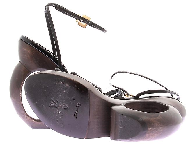 Louis Vuitton Sandali con tacco bicolore Nero - vista 7